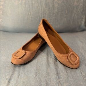 Clarks Dusty Pink Flats with Minimalist Design